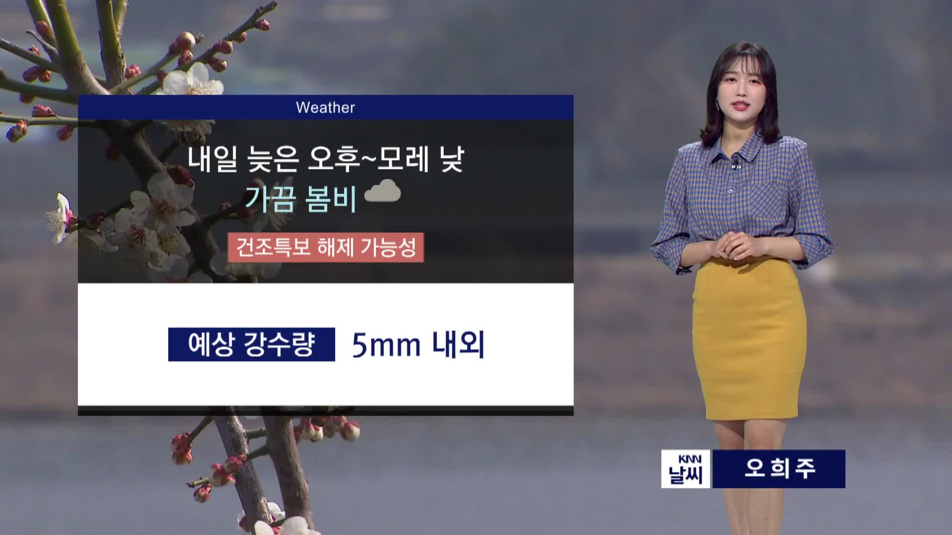 내일 늦은 오후~모레 낮 가끔 비..5mm내외