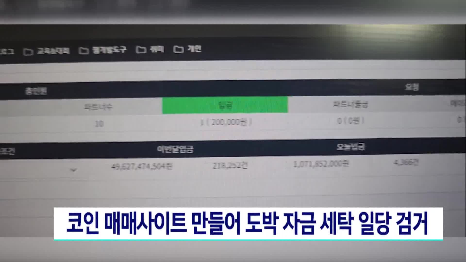 코인 매매사이트 만들어 도박 자금 세탁 일당 검거