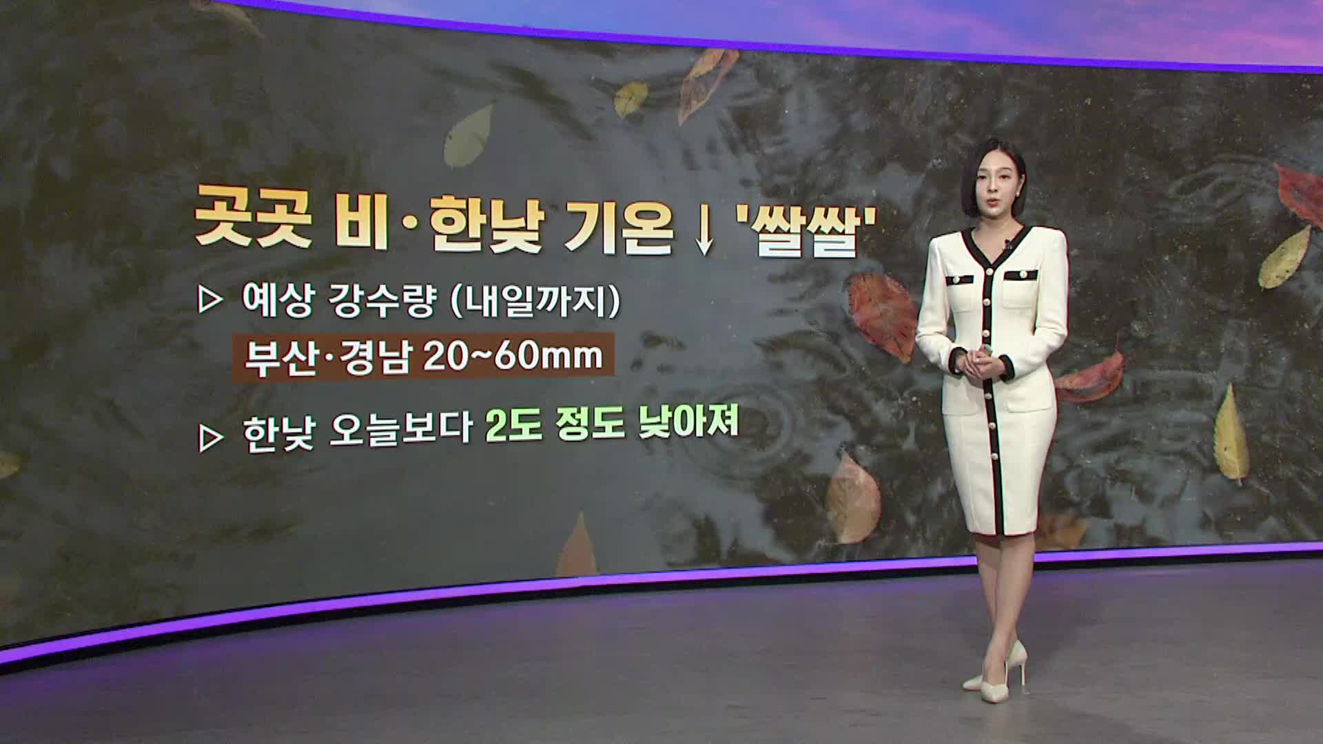 [아이날씨]-곳곳 비*한낮 기온 ↓ '쌀쌀'