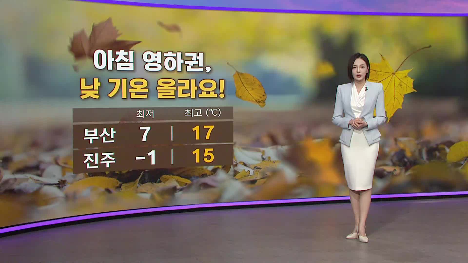 [아이날씨]아침 영하권, 낮 기온 올라