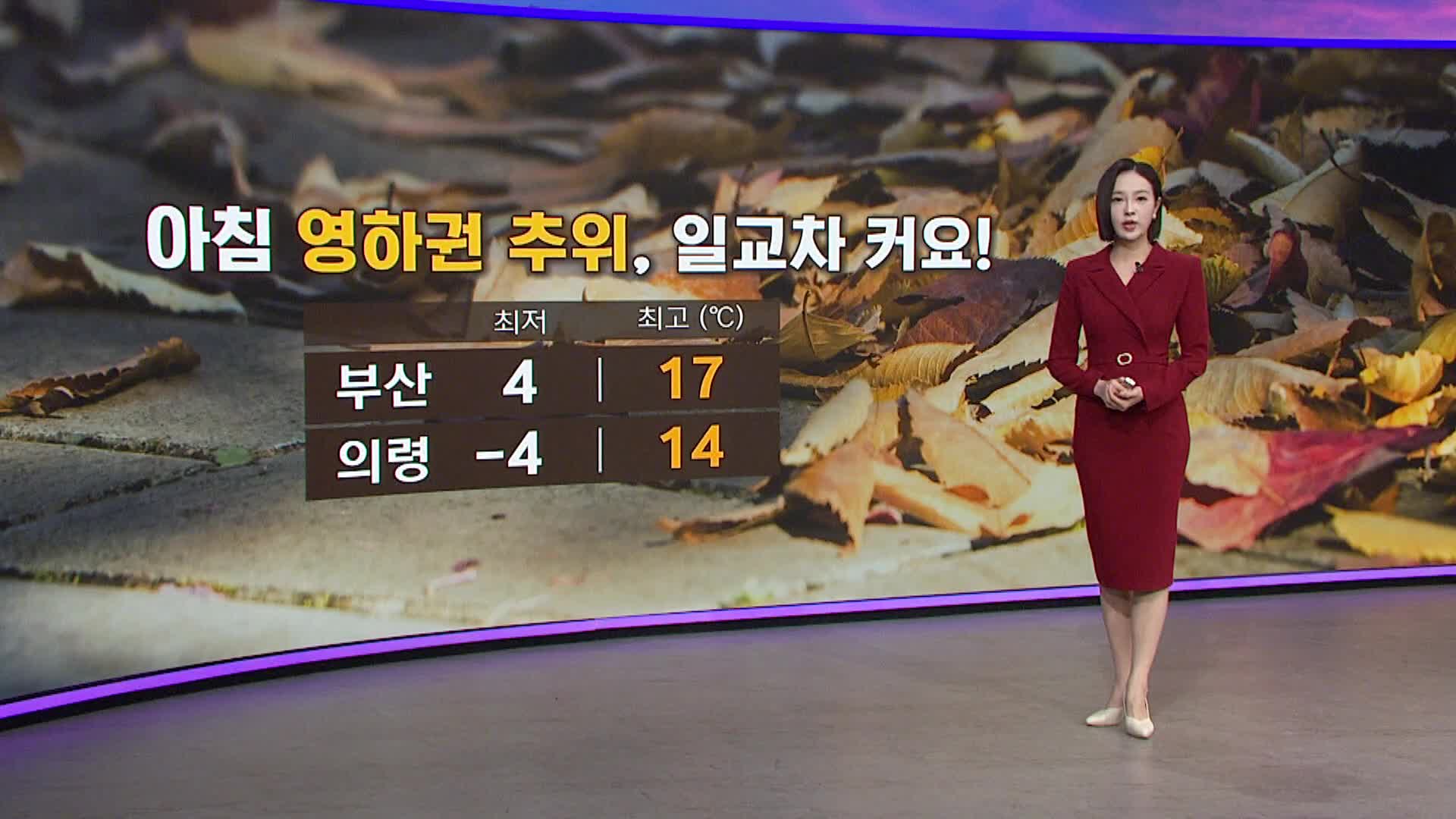 아이날씨-아침 영하권 추위, 일교차 커요!