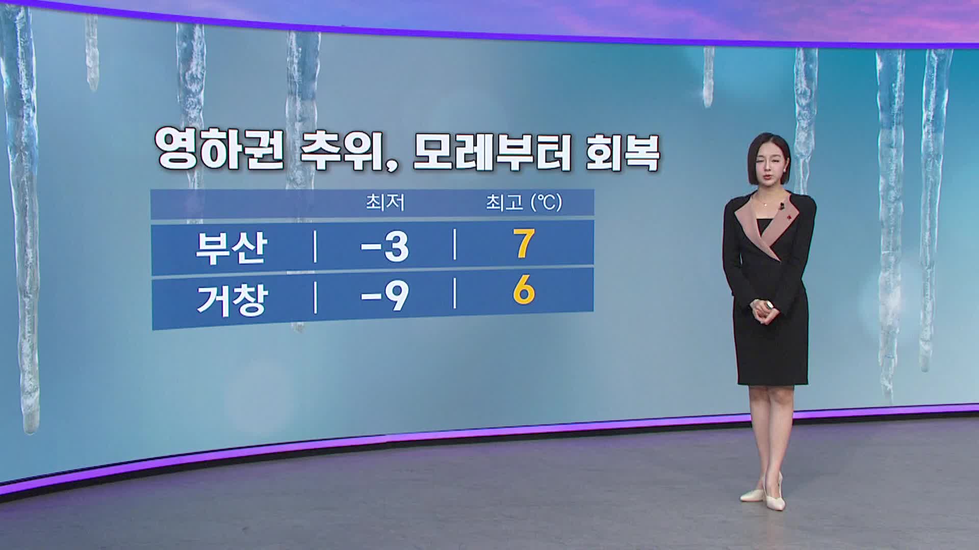  부산*경남 영하권 추위, 모레부터 회복