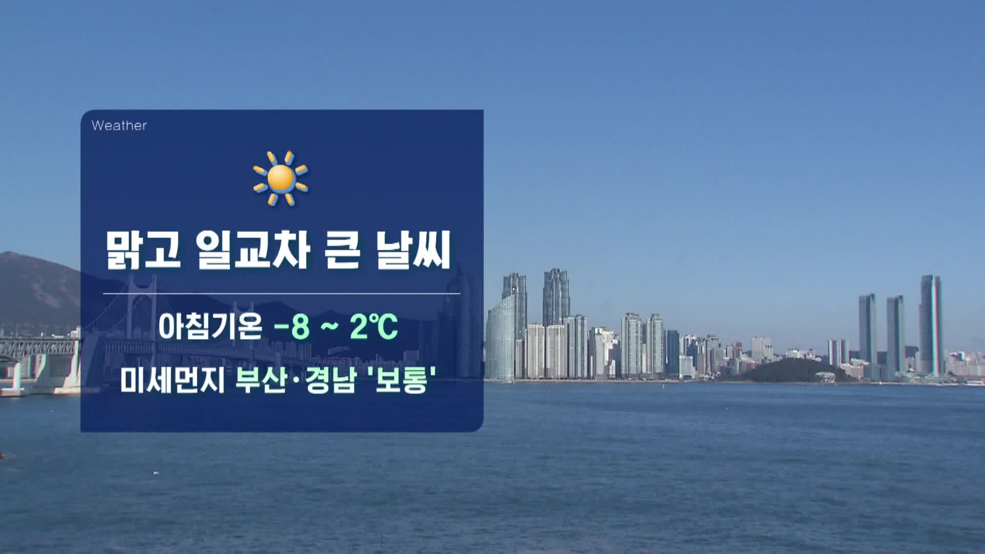 절기 '우수' 부산 경남 맑고 일교차 커