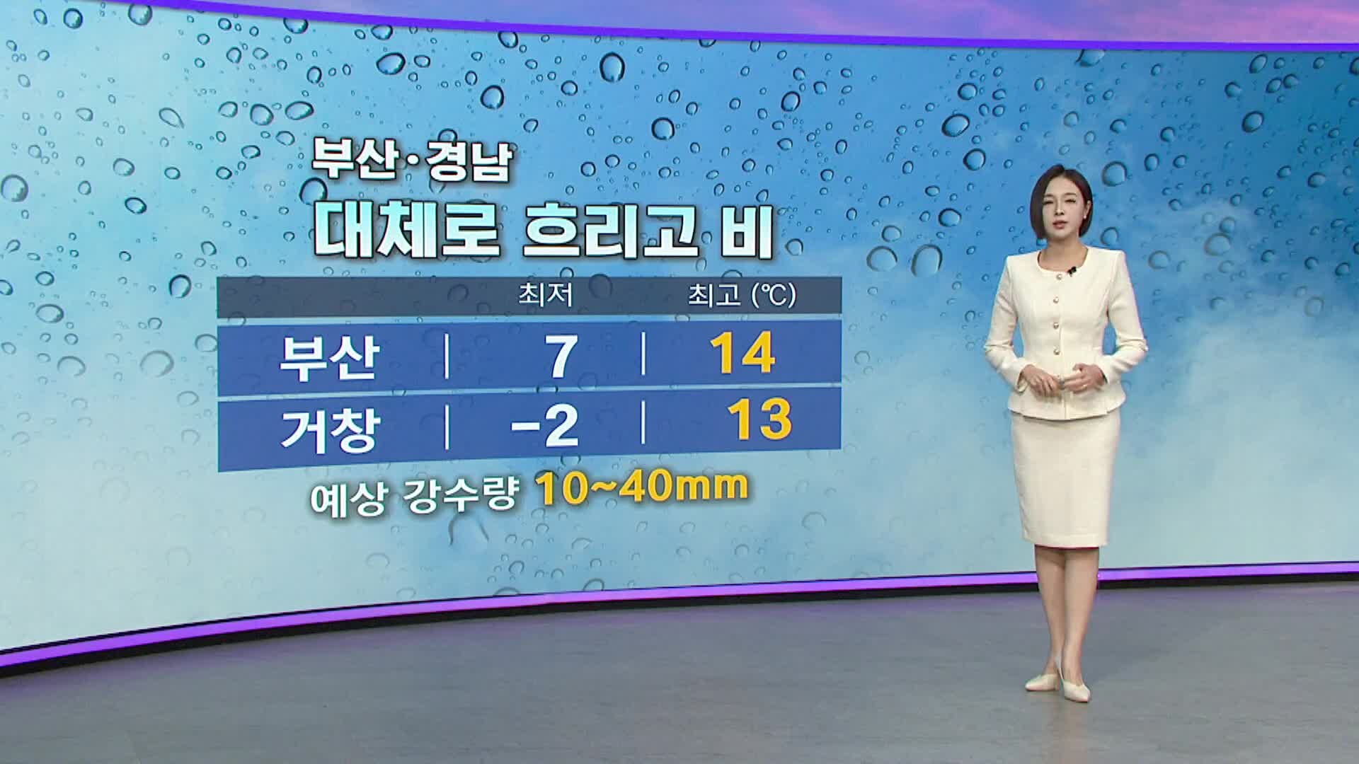 내일 부산경남 10~40mm 비, 출근길 유의