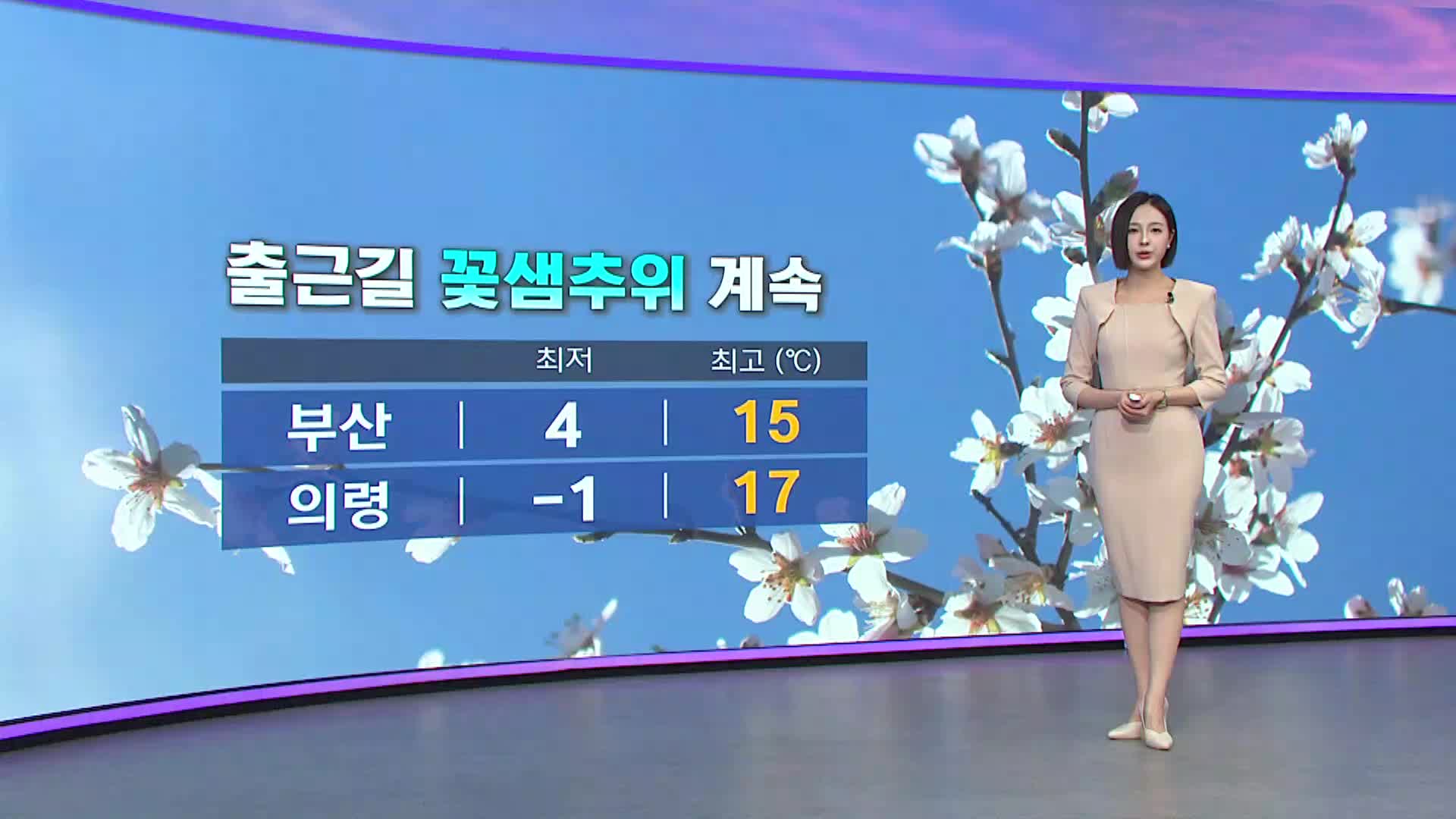 내일 부산경남 꽃샘추위...밤부터 흐려져