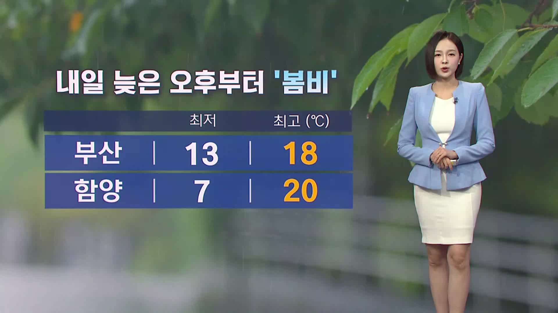 [아이 날씨]내일 늦은 오후부터 모레 새벽 사이에 비