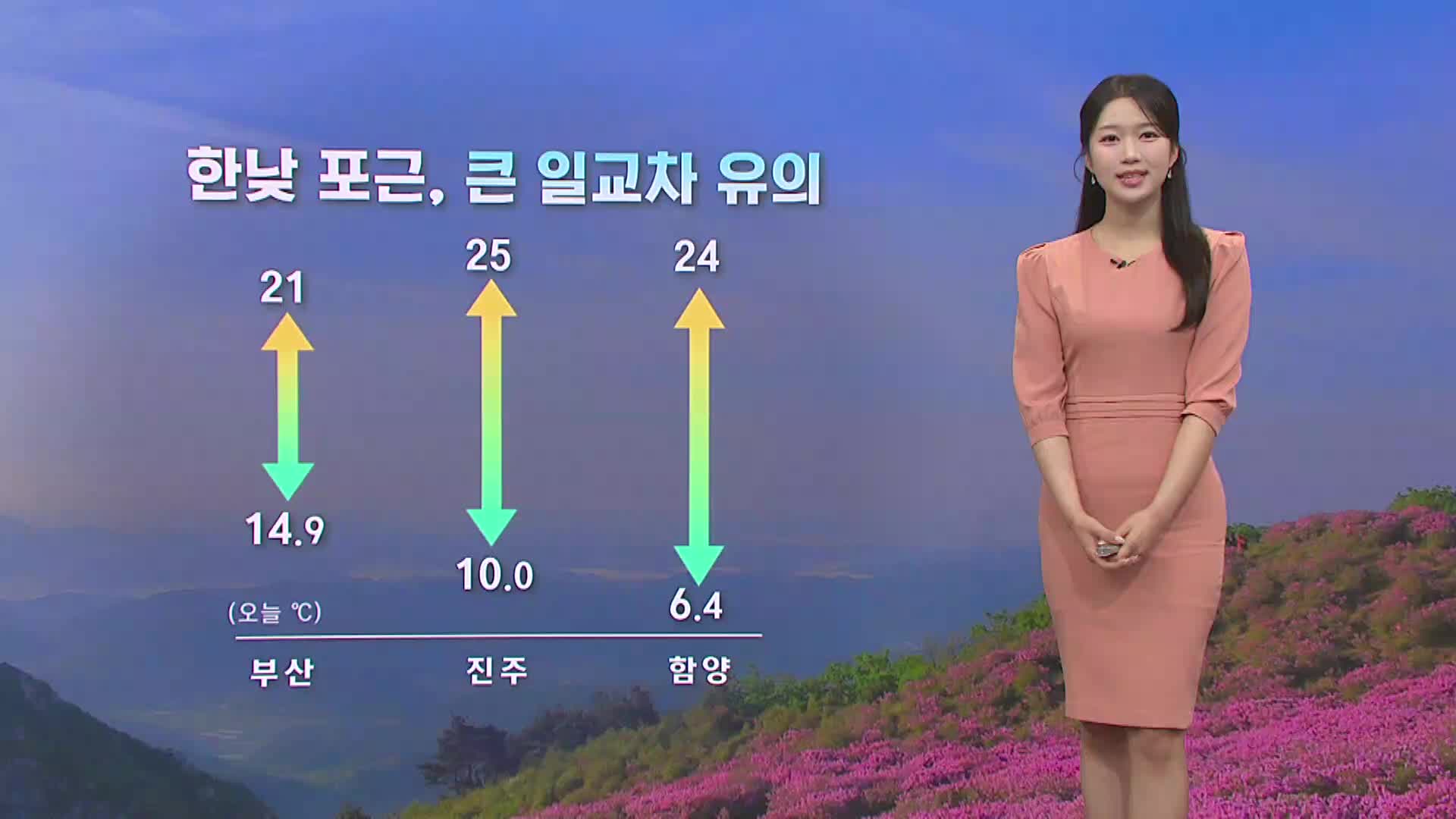[모닝와이드 날씨] 완연한 봄..한낮 포근·큰 일교차, 내일 봄비