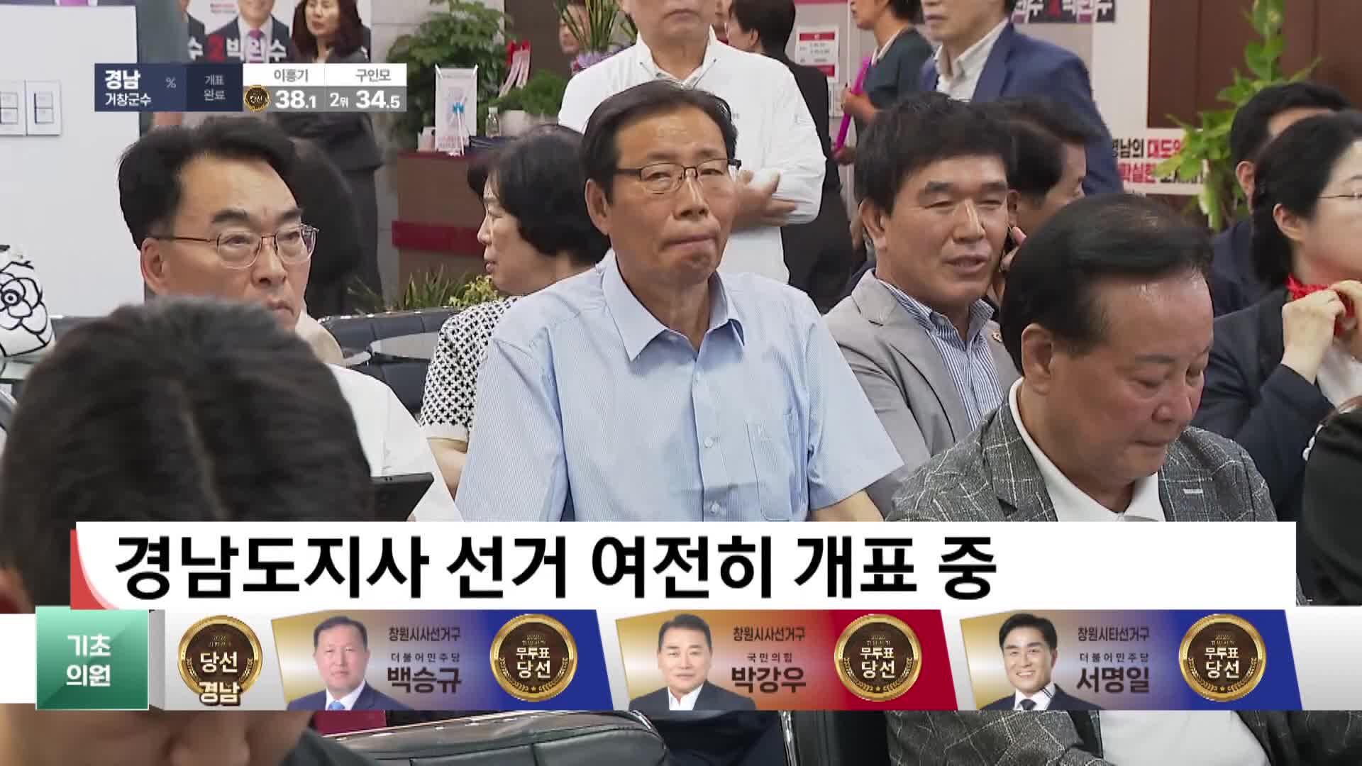 경남도지사 선거 여전히 개표 중