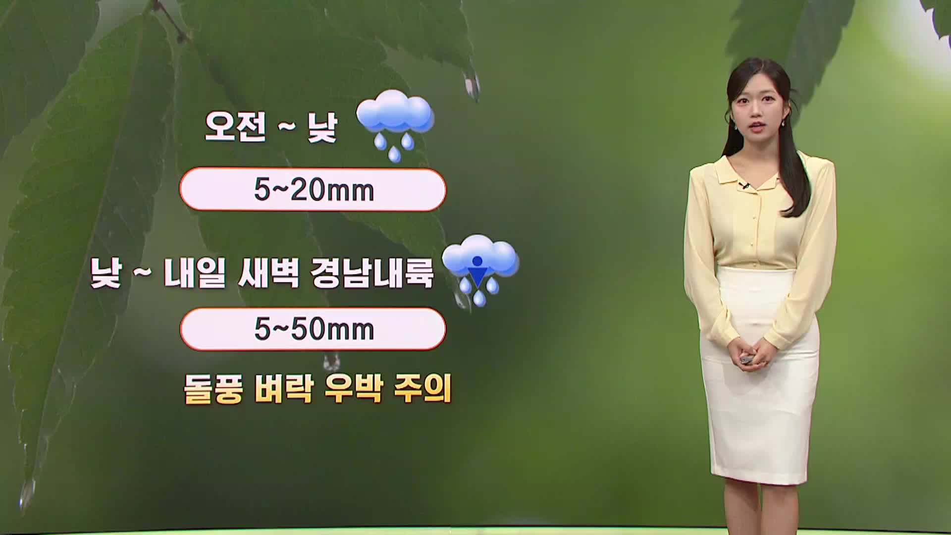 부산경남 낮까지 비, 경남내륙 소나기...한낮 후텁지근