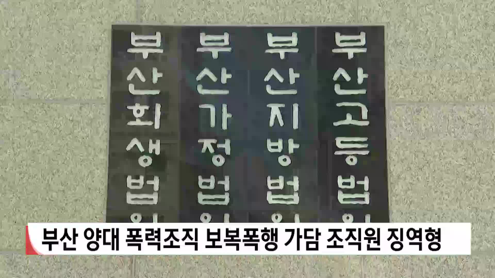 부산 양대 폭력조직 보복폭행 가담 조직원 징역형