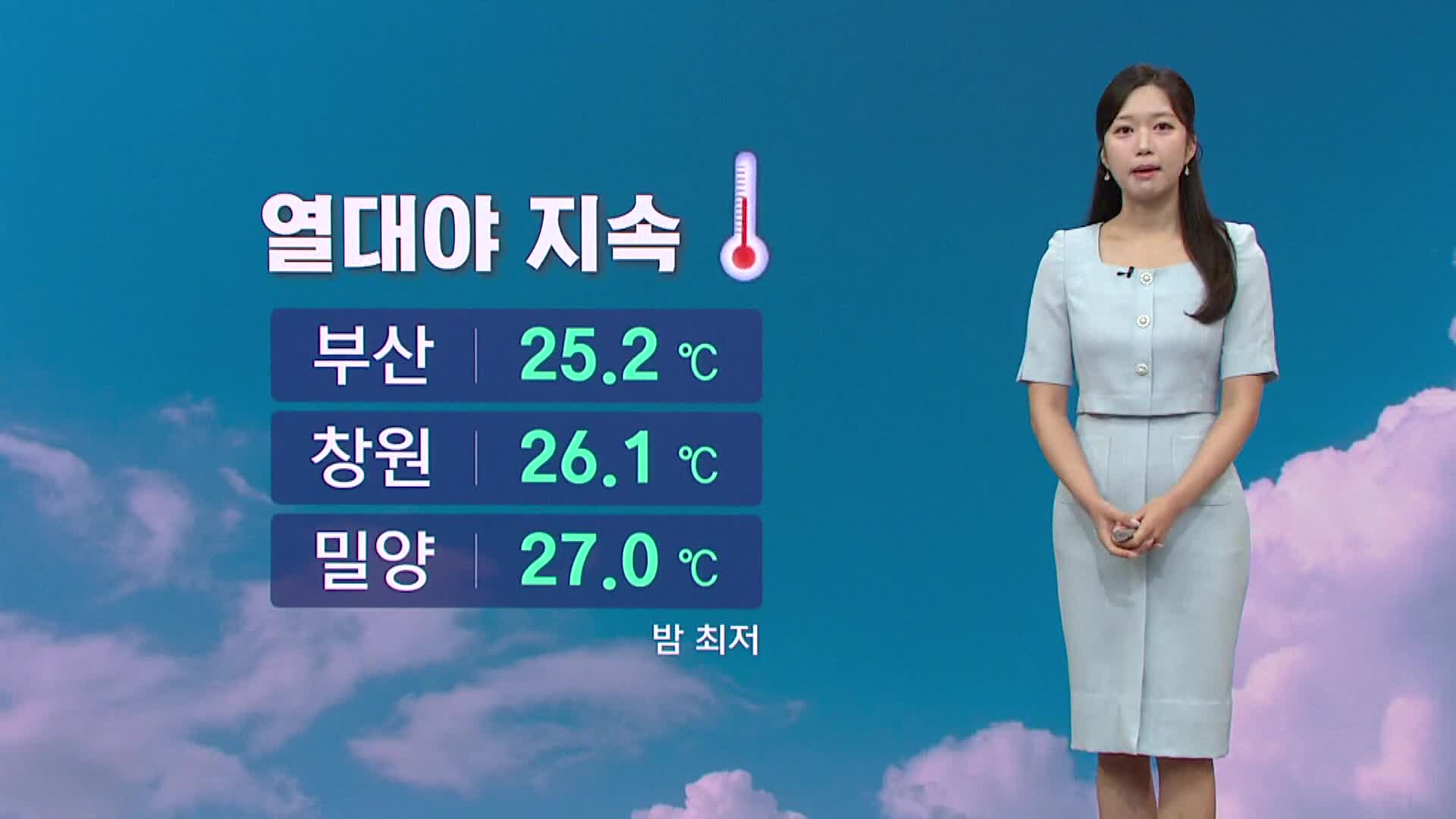 부산경남 폭염 이어져...경남서부내룩 비, 해안 강풍