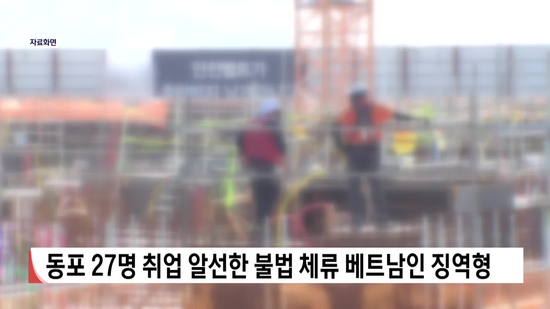 동포 27명 취업 알선한 불법 체류 베트남인 징역형