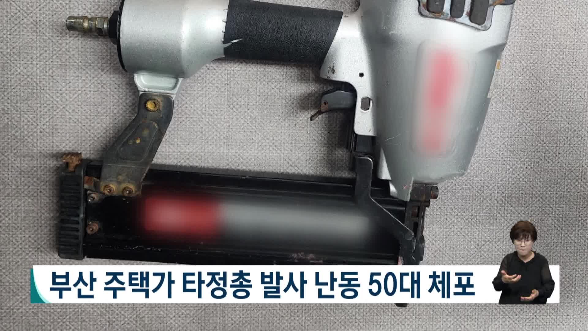 부산 주택가 타정총 발사 난동 50대 체포