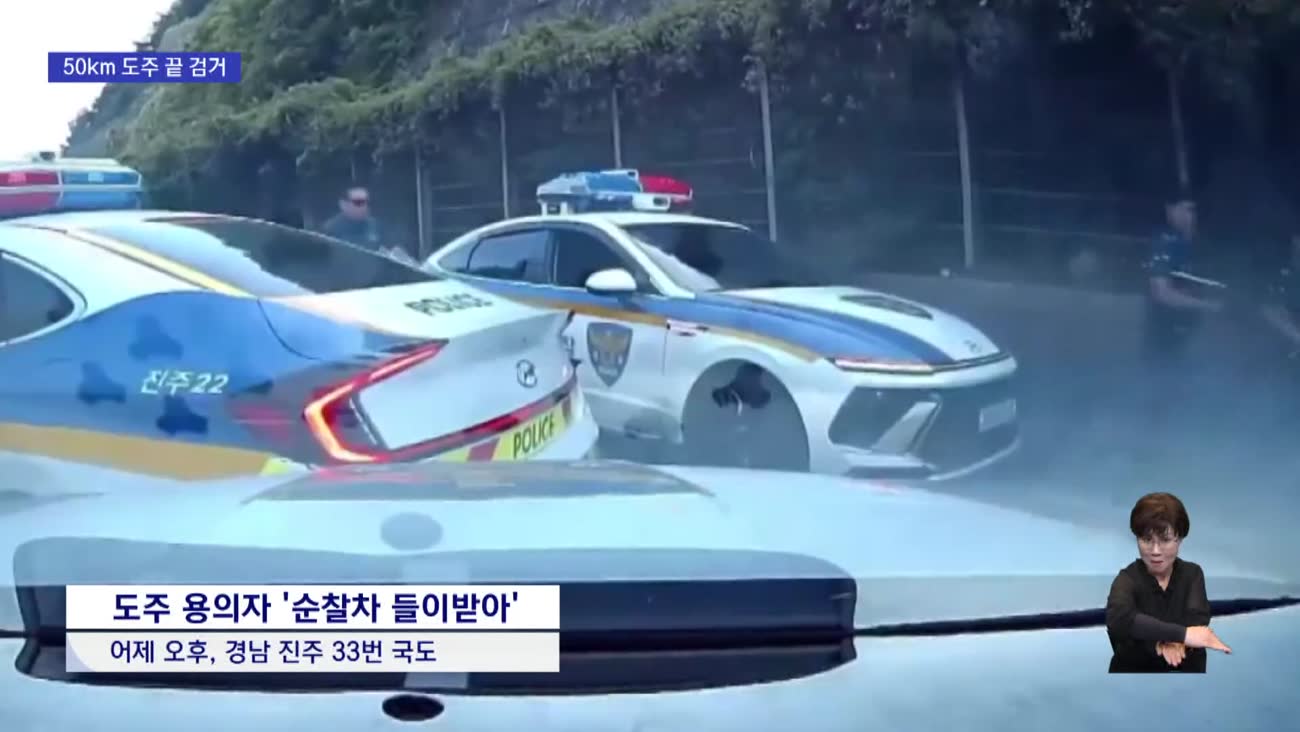 순찰차 들이받고 도주...실탄 쏴 검거