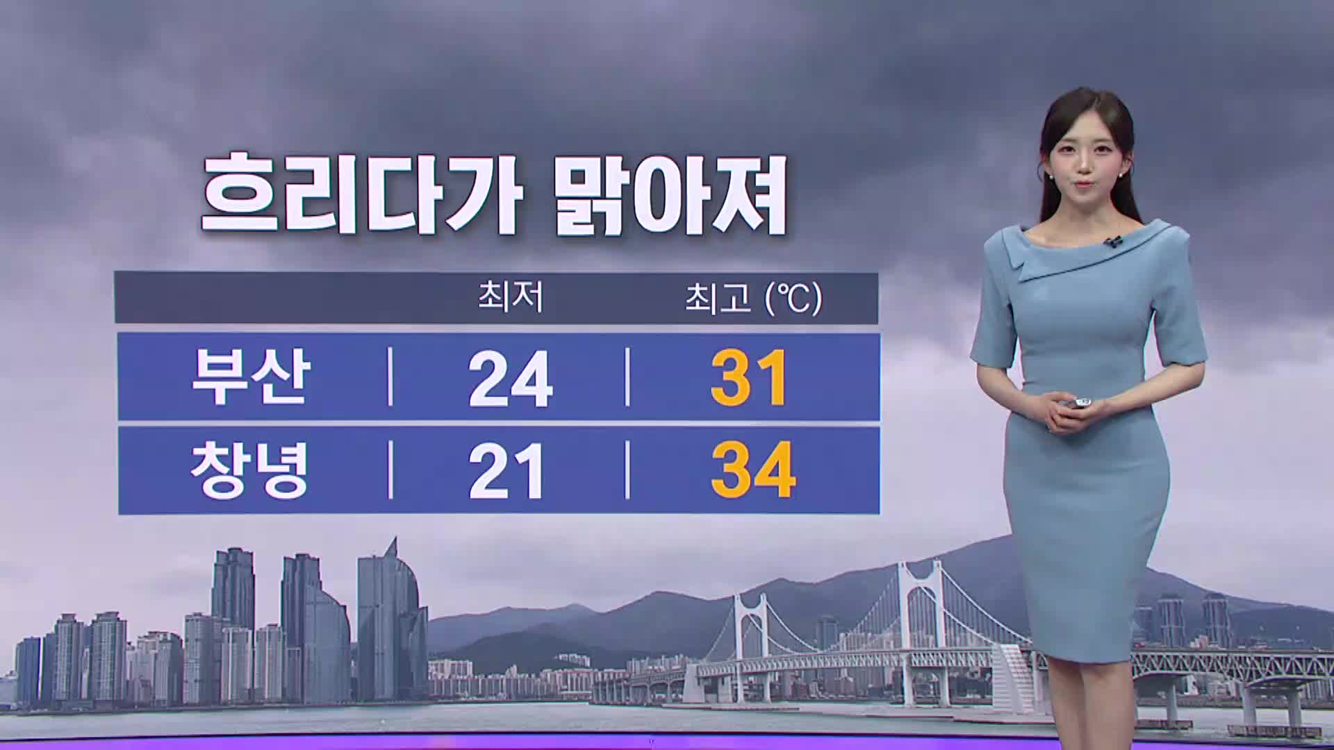 [아이날씨] 대체로 흐리다가 오후부터 맑아져