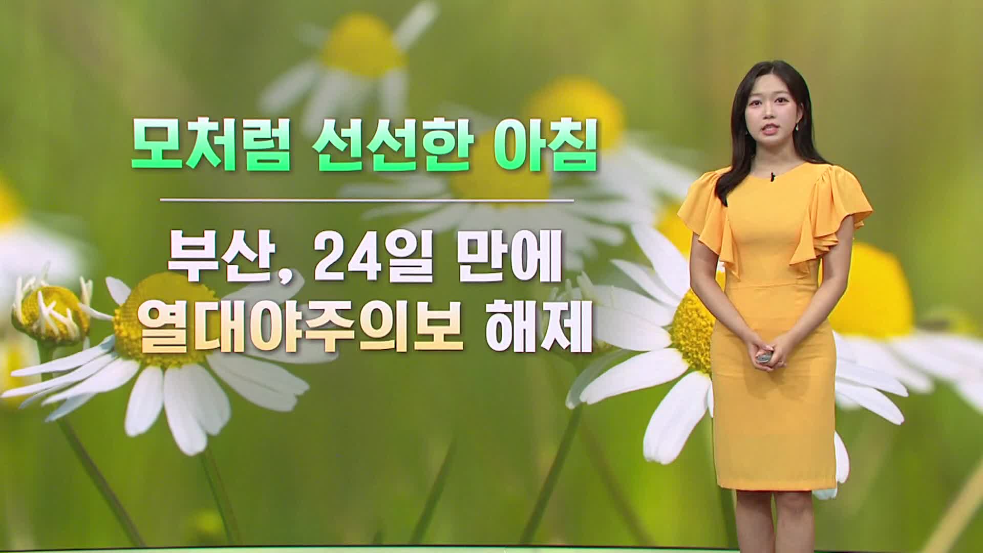 <모닝와이드 날씨>열대야 주춤, 한낮 무더위..해안 강한 바람