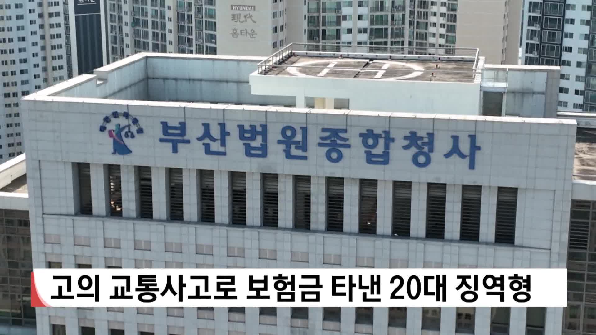 고의 교통사고로 보험금 타낸 20대 징역형