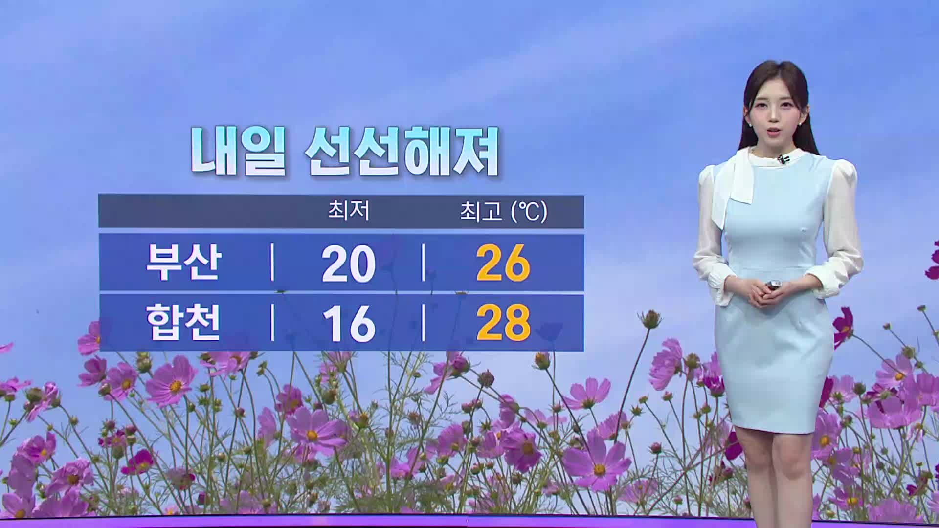 [아이 날씨]부산경남은 더 선선해져