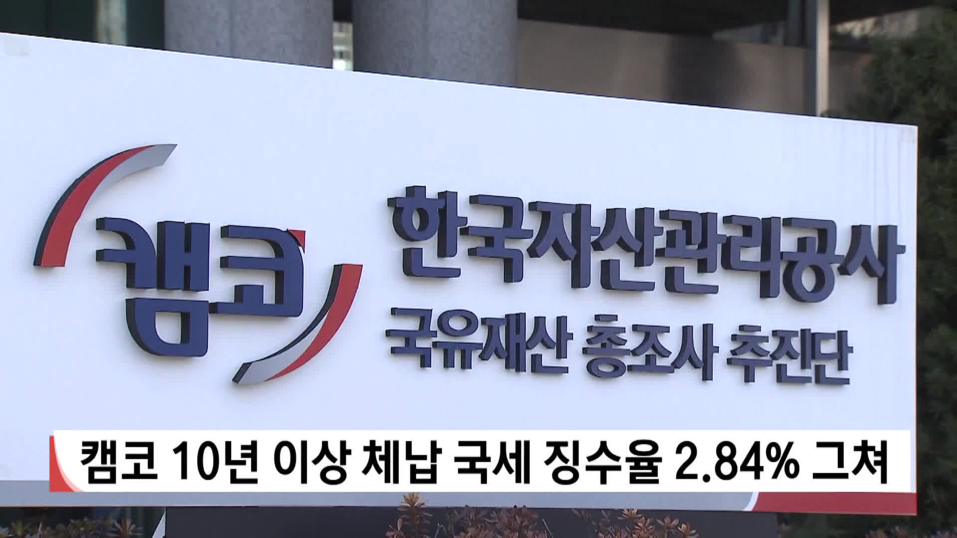 캠코에 10년 맡긴 체납 국세 징수율 2.84% 불과