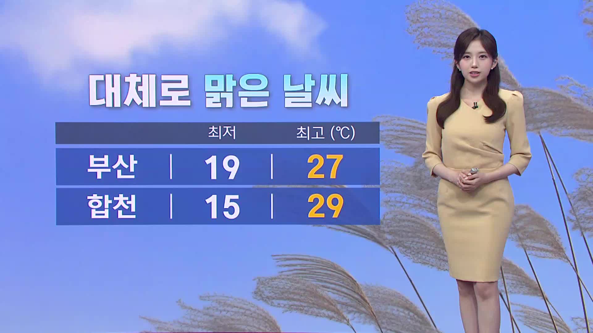 <뉴스아이 날씨>부산경남 수요일 대체로 맑아