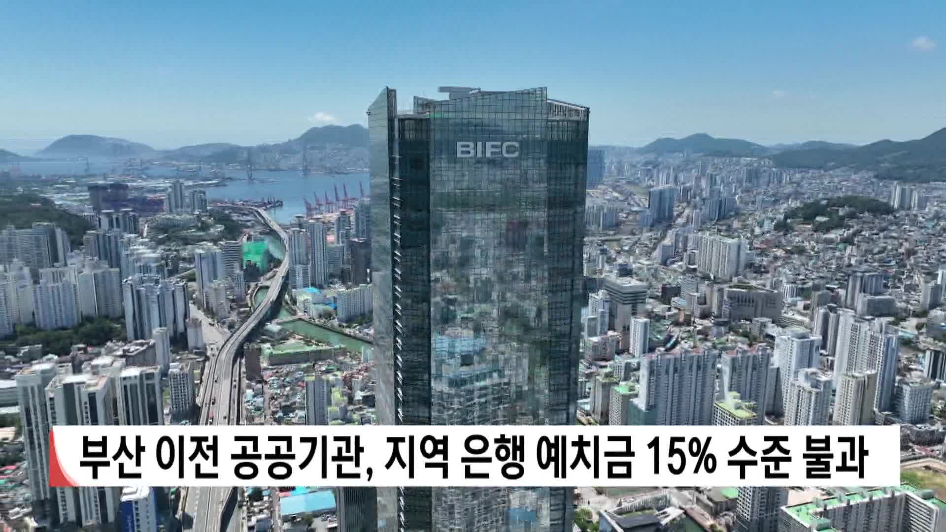 부산 이전 공공기관 지방은행 예치율 14.9% 불과