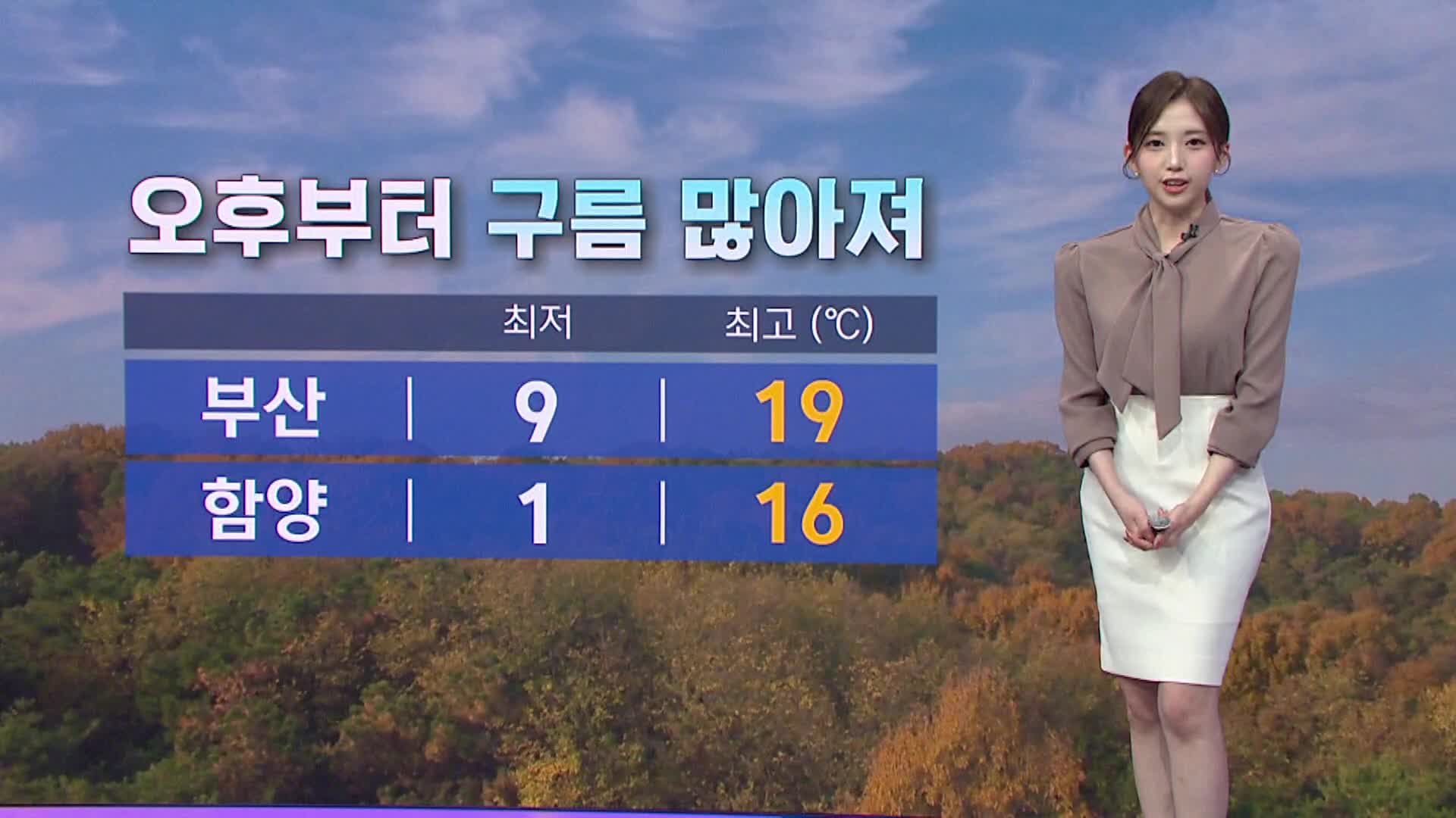 <뉴스아이 날씨>일교차 크고 구름 많아